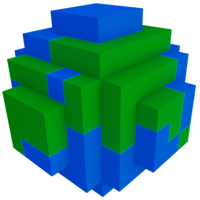ReVesture logo (Voxel Earth)